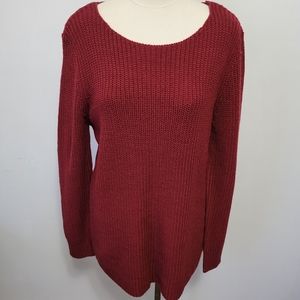 Taylor & Sage deep red scoopneck tunic sweater size large
